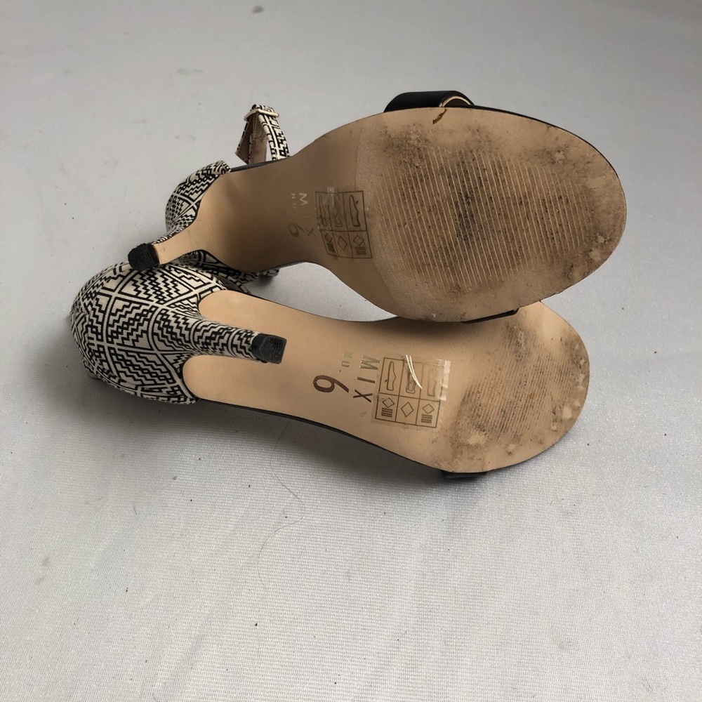 Mix No 6 Lina black and ivory cream high heel sandals 7.5 - Picture 5 of 5